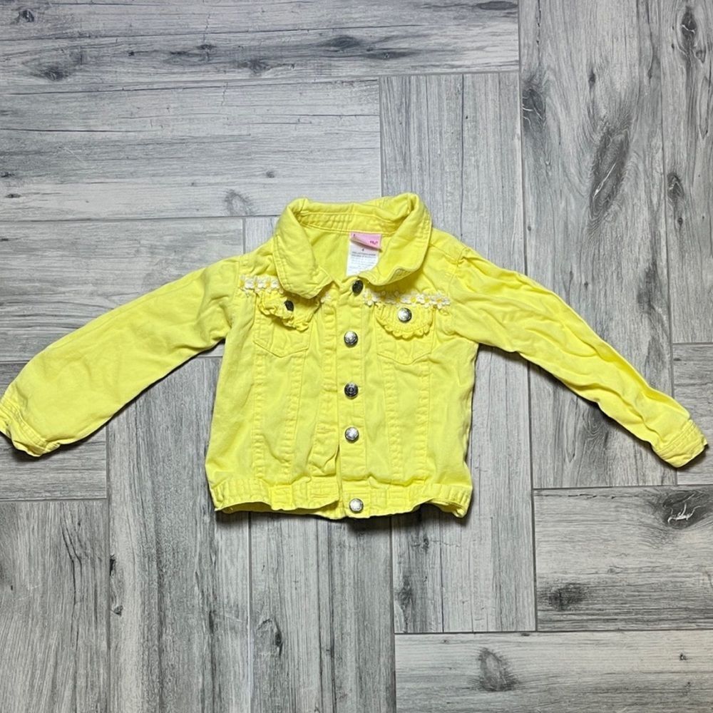 Nannette Bright Yellow Jean Jacket for Kids| size 4